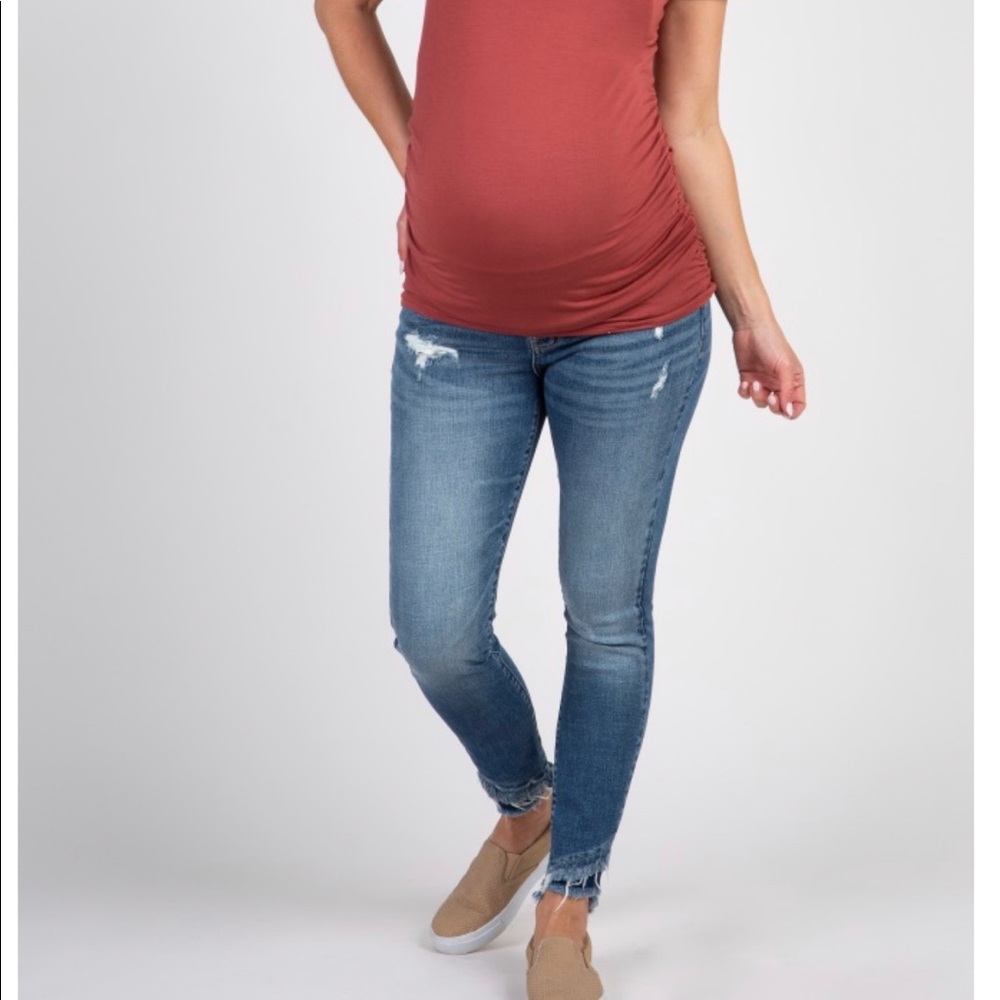 Layered Frey Distressed Maternity Jeans